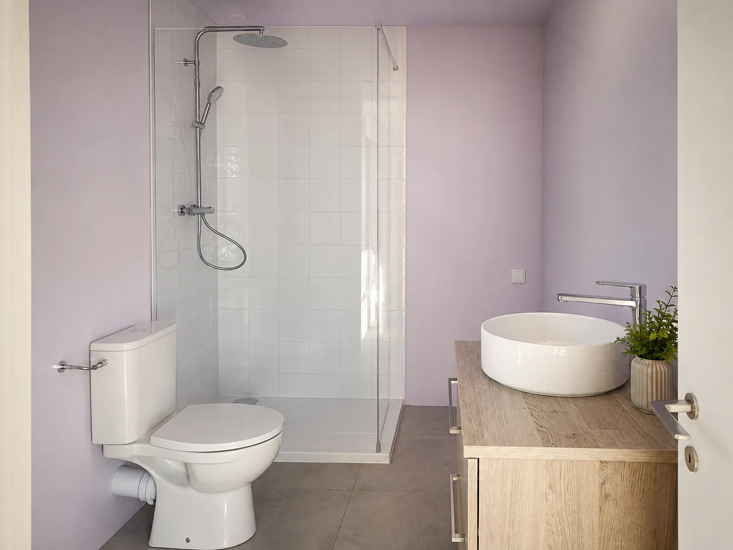 Rénovation complète avec douche, WC et meuble vasque – Kerlan Plomberie